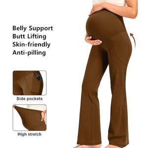 Leggings de maternité confortables et tendance, pantalons de yoga, pantalons de travail extensibles, pantalons de <span class=keywords><strong>grossesse</strong></span> à jambes larges, pantalons de détente - Product Image 5