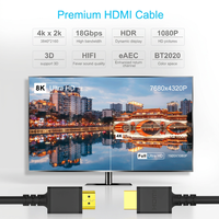 Kabel HDMI 2.0 4K Grosir Pabrik, Kecepatan Tinggi 18Gbps, Siap 3D, Selubung PVC, Berlapis Emas, untuk Monitor