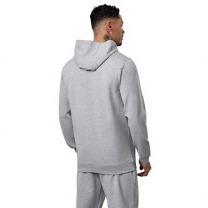 Conjunto de Sudadera con Capucha Gris para Hombre, Chándal Informal de Longitud Completa con Bolsillos Laterales, Corte Regular, Ropa de Otoño, 100% Poliéster - Product Image 3