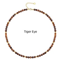 7 Chakra Guérison Collier Pierre Naturelle Bleu Turquoise Malachite Perlé Collier Oeil De Tigre 18K Or Bijoux pour Femmes Filles Cadeau