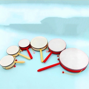 Wholesale Wooden Rattle <b>Drum</b> Double Sided Hand Shake Tambourine Baby Shaker For Toddler Auditory Sensory - Product Image 4