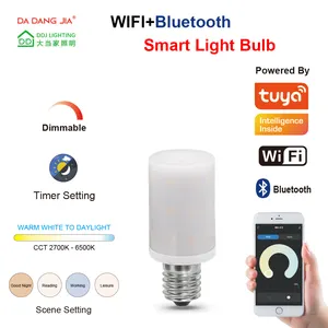 E26E27スマート電球WIFIはTuya2700で動作-6500k5W 120V 220V E14LED電球スマートホームライト