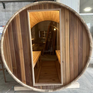 <span class=keywords><strong>Sauna</strong></span> <span class=keywords><strong>a</strong></span> Botte Rotonda in Legno per Esterni, Design Moderno Finlandese, Panoramica per 4-8 Persone, Tradizionale <span class=keywords><strong>a</strong></span> <span class=keywords><strong>Legna</strong></span> - Product Image 3