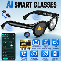 Gafas de sol inteligentes con cámara de 8MP, traducción multilingüe, llamadas inalámbricas, protección UV, gafas de viaje