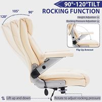 500lbs Heavy Duty Executive Extra Large Chaise de Bureau 4 Way Flip Up Accoudoir Chaise de Bureau Ergonomique avec Support Lombaire Réglable