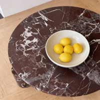 Table basse en marbre Rosa Levanto sur mesure pour salon, mobilier de luxe nordique, bureau en pierre, tables basses en marbre rouge violet foncé