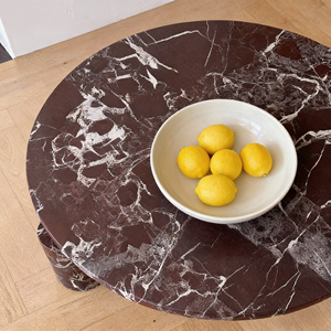 <span class=keywords><strong>Tavolino</strong></span> da Salotto Personalizzato in Marmo Rosa Levanto, Arredamento di Lusso Nordico, Scrivania in Pietra, Tavolini da Caffè Bassi in Marmo Rosso Viola Scuro - Product Image 2