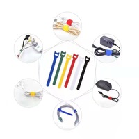 Attaches de câble réutilisables à logo personnalisé Organisateur de câble à boucles et crochets à usages multiples pour la maison et le bureau