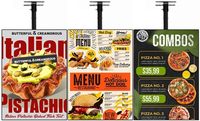Caisson lumineux à suspension LED d'intérieur personnalisable Affichage du panneau de menu de profil en aluminium pour la publicité de restaurant Alimentation 12V