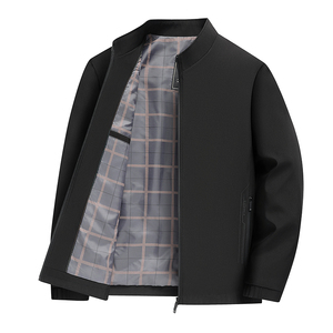 शरद ऋतु वसंत पुरुषों की आकस्मिक जैकेट 100% पॉलिएस्टर लाइन लाइन स्टैंड कॉलर बॉम्बर सादे बॉम्बर सादे बॉम्बर सादे - Product Image 3