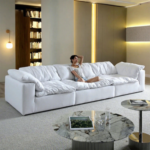 Canapé Modulaire Moderne Boucle Blanc Nuage en Forme de L ou en U, Compressé - Product Image 2