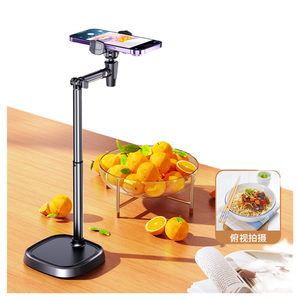 Suporte ajustável para celular, suporte ajustável para gravação de vídeo, filmagem, pintura e culinária, dobrável, altura ajustável, com rotação