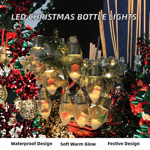 Waterproof LED Wishing <b>Bottle</b> Doll <b>Light</b> String with Snowflake Design for Christmas Tree Decor IP44 Rated - Product Image 2
