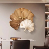 Ginkgo lukisan dinding restoran, jam dinding latar belakang Sofa jam dinding ruang tamu sederhana