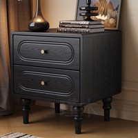 Table de chevet moderne en bois massif, armoire de rangement pour chambre à coucher d'appartement avec 2 tiroirs