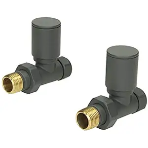 valve suppliers HOPERADS UK Luxury anthracite 1/2 15mm Towel radiator straight valve Lockshield valve for towel rail