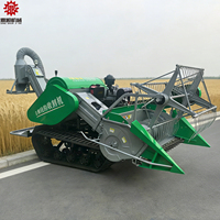 Mini-moissonneuse-batteuse à chenilles diesel pour blé et riz, moissonneuse de céréales haute efficacité