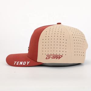 หมวกเบสบอลมีรูตัดด้วยเลเซอร์หมวกโพลีเอสเตอร์5แผงกันน้ำ Gorras - Product Image 3