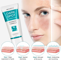 Crème éclaircissante anti-taches ALIVER Private Label, efficace pour éliminer les taches de rousseur, le mélasma, les taches brunes et la mélanine, pour un teint éclatant.