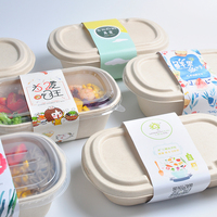 SenAng Boîte en pulpe compostable 850ml 1000ml à 2 compartiments, emballage alimentaire jetable à emporter, boîte de cantine en canne à sucre