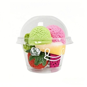 Bocal en plastique à paroi unique avec logo personnalisé, couvercle de tasses à dessert en PP, cuillère, cuisson, <span class=keywords><strong>yaourt</strong></span>, crème glacée, pouding, gâteau <span class=keywords><strong>au</strong></span> lait, service divers - Product Image 4