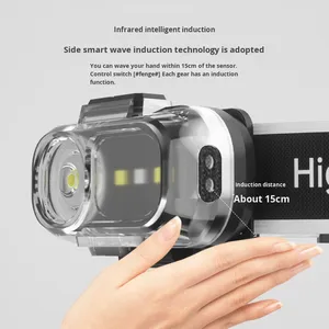 Outdoor Waterproof Strong <b>Light</b> 3W <b>LED</b> Headlamp Super Battery Life Wave Sensor Multi-Function USB <b>Rechargeable</b> Patrol <b>Work</b> <b>Light</b> - Product Image 4