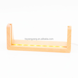 Cadre photo LED écologique personnalisé avec nom, <span class=keywords><strong>lampe</strong></span> rectangulaire en acrylique <span class=keywords><strong>personnalisée</strong></span>, base en <span class=keywords><strong>bois</strong></span>, veilleuse gravée, table - Product Image 5