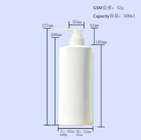 Bouteille à pompe ronde en plastique de 500 ml pour l'emballage de produits cosmétiques, soins de la peau, shampoing, après-shampoing, gel douche et lotion