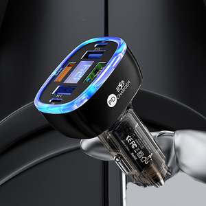 66W 100W 200W 6 cổng QC3.0 sạc xe hơi PD Type-C USB A LED hiển thị kỹ thuật số 6 trong 1 4USB + 2pd 5 màu sắc thay đổi bộ chuyển đổi xe hơi - Product Image 4
