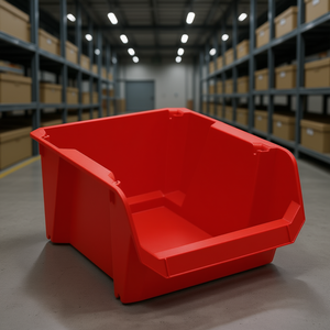 Bandeja de Almacenamiento Modular, Contenedor de Plástico Rojo para Organización de Almacenes Logísticos - Product Image 3
