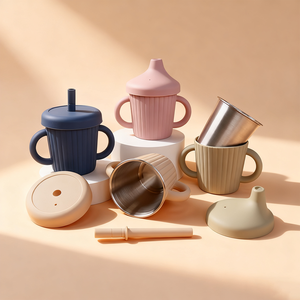 ถ้วยจิบซิลิโคนแพลตตินัมของเด็กทนทานต่อไมโครเวฟกันน้ำทนทานดีไซน์ใหม่สำหรับ2025 - Product Image 1