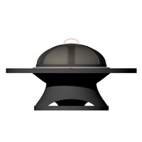 Bol à feu en cuivre de 49 pouces, Patio d'arrière-cour, combustion du bois, métal, barbecue, marbre/mosaïque, carrelage, Table, foyer avec écran à étincelles
