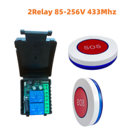 Transmetteur d'interrupteur d'éclairage à moteur télescopique 2 canaux 12V CC 433 MHz, télécommande sans fil 433 MHz à apprentissage en plastique et métal