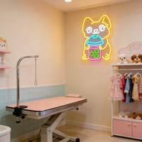 Neonawall Enseigne néon LED USB à intensité variable pour magasin d'animaux, café pour chats, propriétaires de chiots, vitrine, mur et décoration commerciale