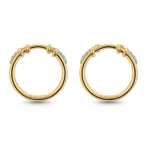 Pendientes de Aro Pomellato en Oro con Diamantes Engastados en Canal, Joyería Clásica para Uso Diario de Mujer - Product Image 1