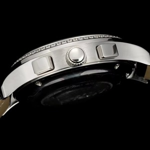 Luxury Deluxe <b>Automatic</b> <b>Chronograph</b> Date Pulsometer Sapphire Crystal 40mm Stainless Steel Case Black Leather Strap Mens Watch - Product Image 3