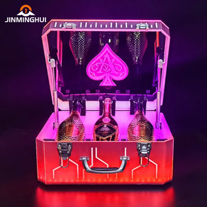 Biểu tượng tùy chỉnh VIP đông lạnh phong cách LED ánh sáng trường hợp Hộp 3 chai hiển thị Presenter glorifier cho quảng cáo biểu tượng tùy chỉnh hiển thị - Product Image 2