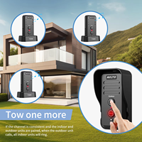 Batterie Rechargeable étanche sans fil longue portée Kit d'interphone vocal bidirectionnel non visuel noir sonnette de porte pour bureau à domicile