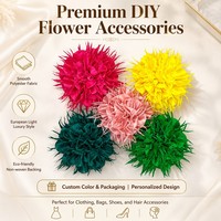 Vente en gros d'appliques de fleurs en tissu 3D faites à la main pour accessoires vestimentaires, fleurs pour chaussures, broches, pinces à cheveux