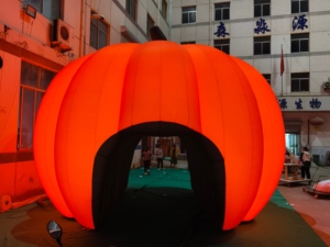 Dekorasi Panggung Lengkung Bentuk Labu Oranye Tiup Kustom untuk Iklan Luar Ruangan, Tenda Labu Tiup untuk Halloween - Product Image 6