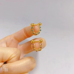 Nouvelles boucles d'oreilles Gaby en cartilage avec chaîne en strass, boucles d'oreilles à fleurs pour <span class=keywords><strong>piercing</strong></span>, hélix, bijoux de <span class=keywords><strong>piercing</strong></span> en gros - Product Image 3