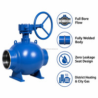 Vanne à boisseau sphérique entièrement soudée en acier au carbone à passage complet API 6D, vente en gros directe usine, pour pipelines longue distance pétrole-gaz