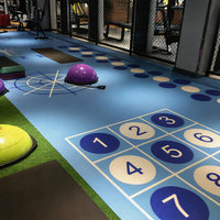 Revêtement de sol sportif en PVC acoustique écologique Runsure 22 dB, solution de pose rapide pour salle de jeux de maternelle, certifié EN 14904
