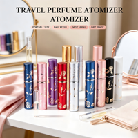 Atomiseur de parfum portable rechargeable pour voyage, design rotatif, format pochette, emballage cosmétique en vrac