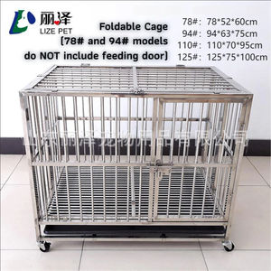 Çok Katmanlı Paslanmaz Çelik Basit Sağlam Köpek Kafesi Tekerlekleri Katlanabilir İstiflenebilir Köpek Kulübesi Çıkarılabilir Tepsi İç Mekan Dış Mekan Hepsi - Product Image 4