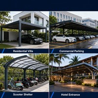 Cochera Doble de Aluminio Reforzado con Techo Impermeable para 2 Autos, para Exteriores, Patio de Villa, Entrada de Vehículos