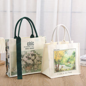 Sac fourre-tout en coton uni, sac à cordon en coton recyclé, sac de voyage en coton - Product Image 6