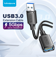 Cable de Extensión USB 3.0 Mindpure Macho a Hembra de 5 Gbps, Cable Extensor con Trenzado de PVC para Computadora Portátil, PC, Concentrador USB, Cámara Web, Ratón, Teclado