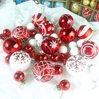 Décoration de Noël, boule en plastique électro-plaquée de 6 cm, ornements de Noël peints et colorés pour l'arbre, boule de Noël à suspendre