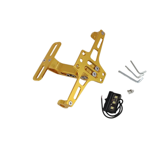 Accesorios para Motos, <span class=keywords><strong>Soporte</strong></span> de Matrícula Telescópico Plegable de Aleación de Aluminio CNC con Luz - Product Image 1